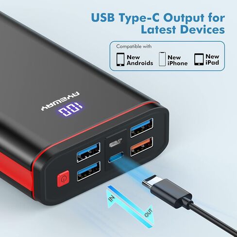 Ayeway Fast Charging Battery Pack 26800mAh Portable Charger with 5 outputs in Kuwait