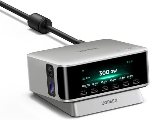UGREEN Nexode Pro 300W Charging Station with Smart Display, 8-Port Charger in Kuwait