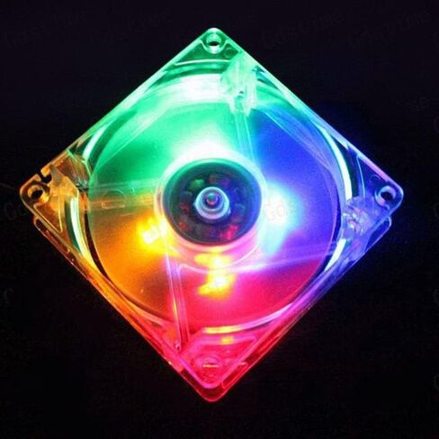 80mm LED Computer PC Fan 8025 Silent Cooling 12V Luminous Chass Case Mod Easy Installed in Kuwait