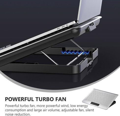 Adjustable Laptop Cooling Stand with Aluminum Alloy Panel and Fan in Kuwait