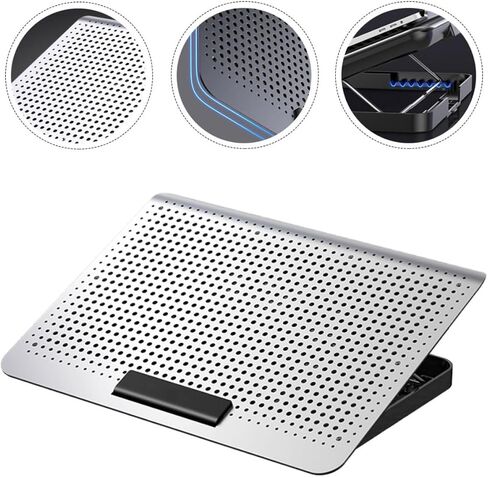 Adjustable Laptop Cooling Stand with Aluminum Alloy Panel and Fan in Kuwait