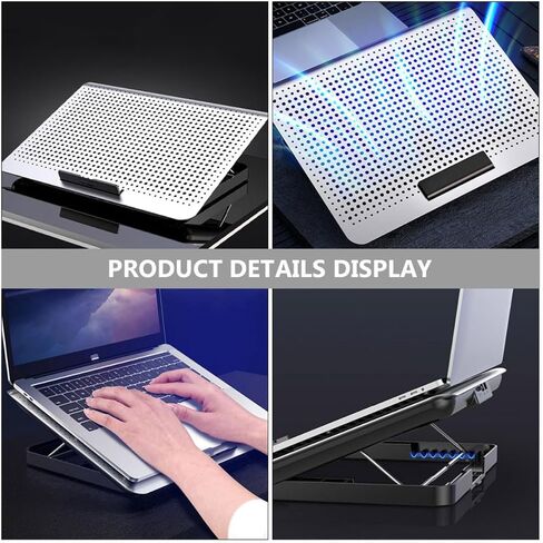 Adjustable Laptop Cooling Stand with Aluminum Alloy Panel and Fan in Kuwait