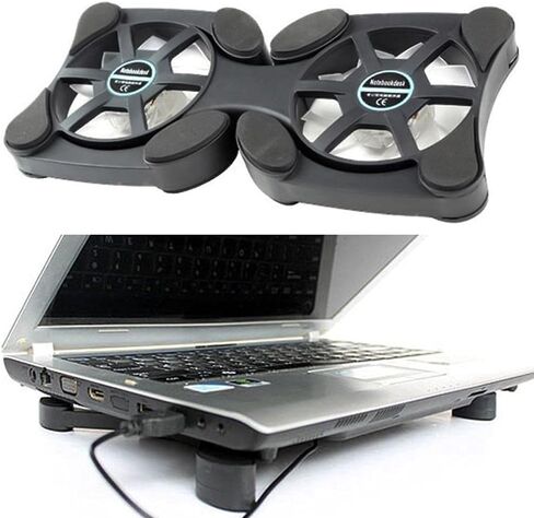 14inch Foldable Portable Low Noise 2 Fan Laptop Notebook Radiator Heatsink Cooling Pad DIY Computer Accessories in Kuwait