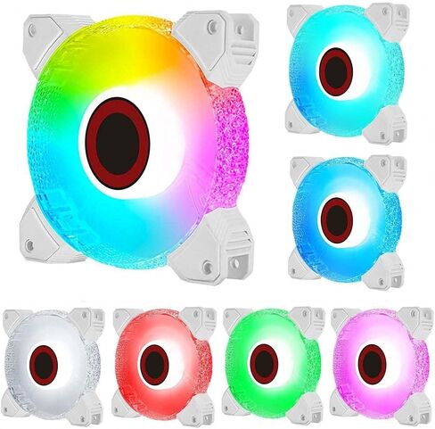 Cooling Fan Fast Anti-Vibration Cool ARGB Light 7-Blade 12cm Computer Radiator for Motherboard(Gray) in Kuwait