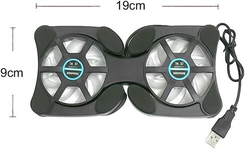 14inch Foldable Portable Low Noise 2 Fan Laptop Notebook Radiator Heatsink Cooling Pad DIY Computer Accessories in Kuwait