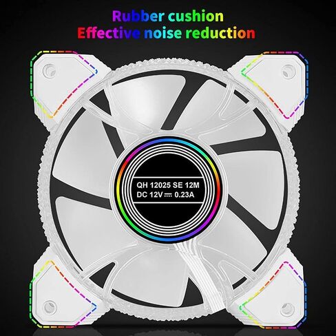 Cooling Fan Fast Anti-Vibration Cool ARGB Light 7-Blade 12cm Computer Radiator for Motherboard(Gray) in Kuwait