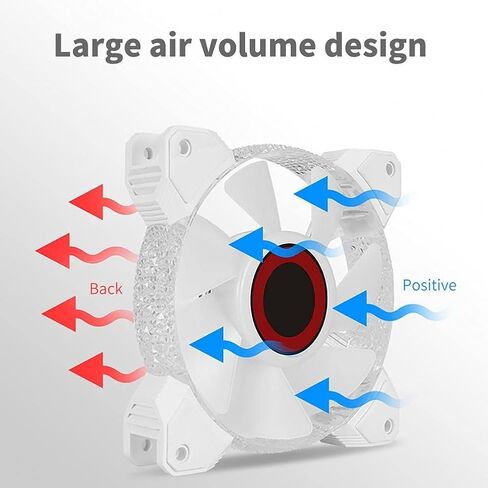 Cooling Fan Fast Anti-Vibration Cool ARGB Light 7-Blade 12cm Computer Radiator for Motherboard(Gray) in Kuwait