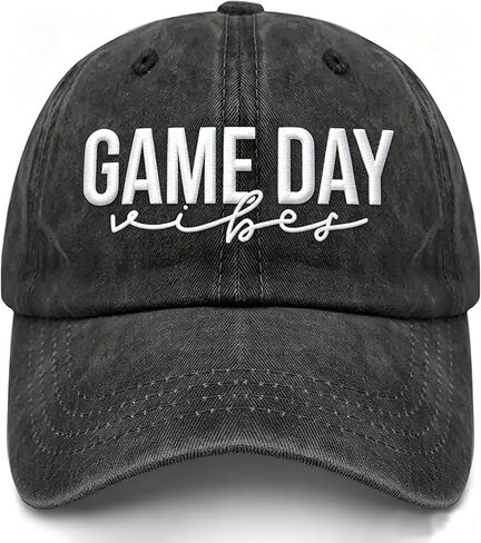 Game Day Sports Washed Cotton Baseball Cap, Adjustable Unstructured Dad Hat for Men Women, Novelty Football Sun Cap in Kuwait