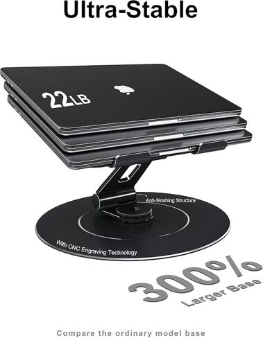 LOXP Adjustable 10-17.3" Laptop Stand for Desk with Larger Base in Kuwait
