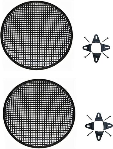 Pair of 18 Inch 18" Universal Metal Car Audio Speaker SubWoofer Waffle Grill Protector Cover with Clips and Screws in Kuwait
