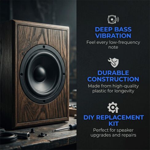 2Pcs Bass Enhancement Diaphragm with Stainless Steel Screws Passive Radiator DIY Replacement Kit for Woofer Speaker Repair in Kuwait