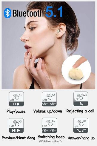 Invisible Earbuds Small Mini Wireless Bluetooth Earpiece Phone Discreet Earbud for Music, Home, Work in Kuwait