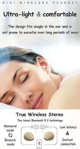 Invisible Earbuds Small Mini Wireless Bluetooth Earpiece Phone Discreet Earbud for Music, Home, Work in Kuwait