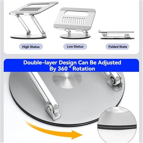 Heat Dissipation Laptop Stand 360° Rotatable Notebook Holder with 9.7-17.3 Inch in Saudi Arabia