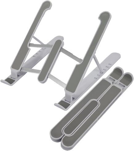Laptop Stand for Desk, Adjustable Laptop Riser ABS+Silicone Foldable Portable Laptop Holder, Ventilated Cooling Notebook Mount Computer Support for 10-15.6" Laptops,Tablets, White in Kuwait