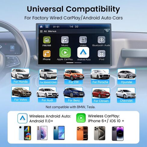 CarlinKit 5.0 Wireless CarPlay & Android Auto Adapter for Factory Wired Car in Saudi Arabia