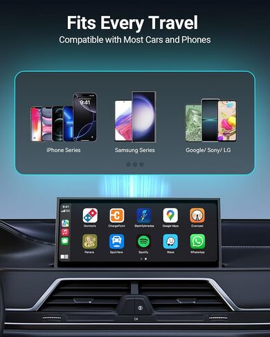 ZUCWO Mini Wireless CarPlay Adapter for Carplay and Android Auto 2-in-1 Mini USB Design for Cars, Plug and Play Converts Wired to Wireless CarPlay for iOS10+ / Android 11+ in Kuwait