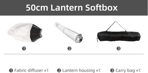 IFOOTAGE Lighting Soft Boxes,LED Continuous Lighting Kit,for Bowns Mount Light,Portrait or Product Photography,Aluminum Alloy Frame,Carry Bag(19.7"/50cm) in Kuwait