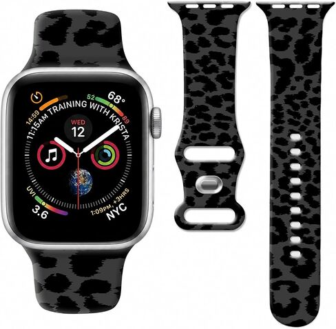 Compatible with iWatch Bands 38mm 40mm 41mm 42mm 44mm 45mm 46mm 49mm for Women Men,Silicone Sport Wristband Replacement Strap for iWatch Series 11/10/9/8/7/6/5/4/3/2/1 SE/SE2/SE3 Ultra in Kuwait