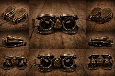 Handmade Brass Binoculars 4 Inch, Antique-Style Opera Glasses with Adjustable Focus, Vintage Nautical Binoculars for Theater, Bird Watching, Travel, Collectors & Gifts in Kuwait