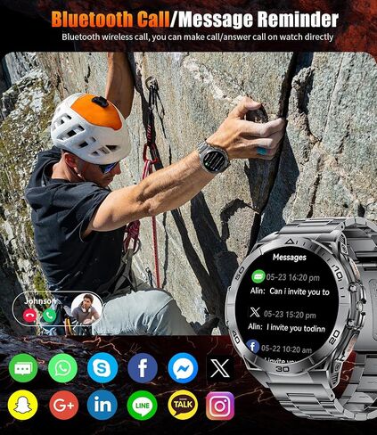 LIGE Smart Watch for Men,1.6" AMOLED Screen /600mAh Battery/5ATM Waterproof Smartwatches (Answer/Dial Calls) Fitness Tracker with Heart Rate/Sleep Tracking/Blood Oxygen for Android/iOS Black in Kuwait