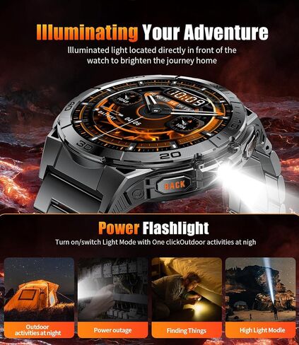 LIGE Smart Watch for Men,1.6" AMOLED Screen /600mAh Battery/5ATM Waterproof Smartwatches (Answer/Dial Calls) Fitness Tracker with Heart Rate/Sleep Tracking/Blood Oxygen for Android/iOS Black in Kuwait