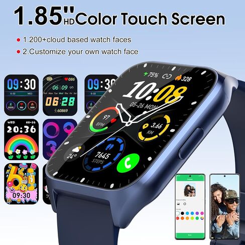 Smart Watch for Men Women (Answer/Make Calls), 1.85" HD Fitness Smartwatch in Saudi Arabia