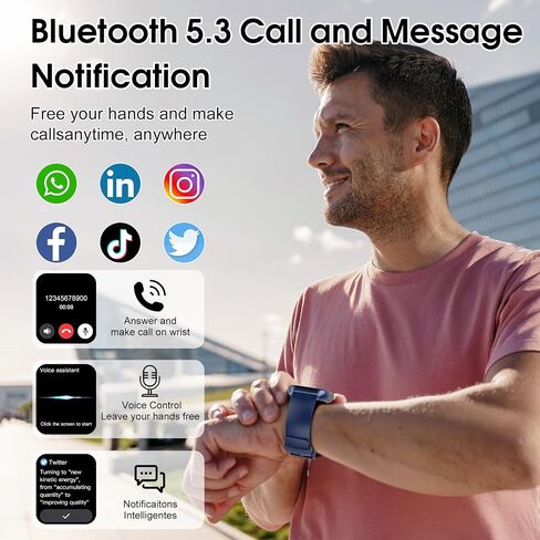 Smart Watch for Men Women (Answer/Make Calls), 1.85" HD Fitness Smartwatch in Saudi Arabia