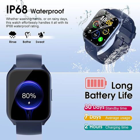 Smart Watch for Men Women (Answer/Make Calls), 1.85" HD Fitness Smartwatch in Saudi Arabia