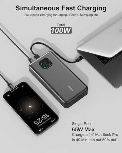 65W Laptop Power Bank, 25000mAh 101W Total Fast Charging Portable Charger in Kuwait