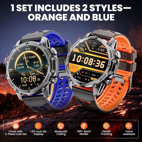Hwagol Smart Watches for Men (Call/Notification),1.52''HD Military Smart Watch with Heart Rate/Sleep Monitor/Pedometer for Android and iOS,DIY Design Fitness Tracker in Kuwait