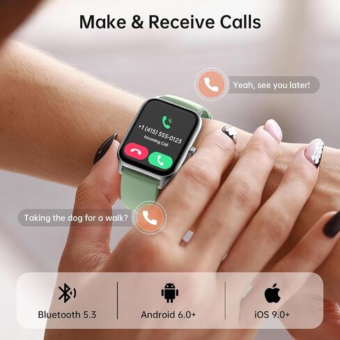 Tensky Smart Watch for Men & Women, 1.85" HD Fitness Tracker with Call in Kuwait