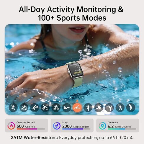 Tensky Smart Watch for Men & Women, 1.85" HD Fitness Tracker with Call in Kuwait