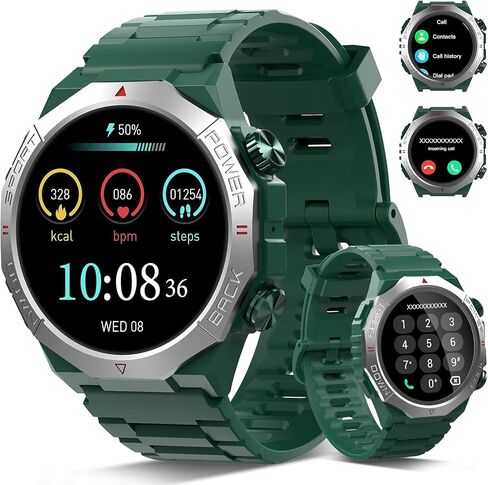 Smart Watch for Men (Answer/Make Calls), Rugged Men's Military Smartwatch, 1.39" HD Fitness Tracker with Heart Rate/Sleep/Step Monitor, 110+ Sport Modes, IP68 Waterproof Activity Tracker Android iOS in Kuwait