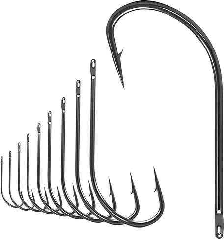 Natufish Fishing Hooks 50Pcs Long Shank for Saltwater Fishing in Kuwait