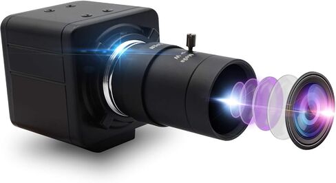 5MP USB Camera with 5-50mm Varifocal Lens, 10X Optical Zoom, Industrial Camera with Aluminum Mini Box, HD 2592X1944 Webcam, Aptina MI5100 Sensor, Plug and Play for Android Windows Linux Mac in Kuwait