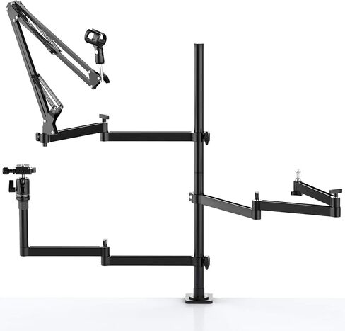 Live Broadcast Boom Arm, ULANZI Flexible Desk Mount Camera Arm Clamp Webcam Stand, Microphone Boom Arm for Blue Yeti Snowball Yeti Nano, Webcam, Camera, LED Light, Voice Recording, Podcasting in Saudi Arabia