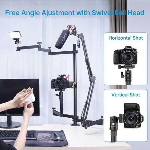 Live Broadcast Boom Arm, ULANZI Flexible Desk Mount Camera Arm Clamp Webcam Stand, Microphone Boom Arm for Blue Yeti Snowball Yeti Nano, Webcam, Camera, LED Light, Voice Recording, Podcasting in Saudi Arabia