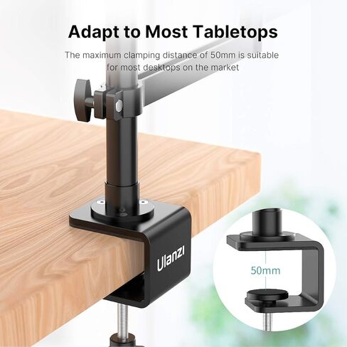 Live Broadcast Boom Arm, ULANZI Flexible Desk Mount Camera Arm Clamp Webcam Stand, Microphone Boom Arm for Blue Yeti Snowball Yeti Nano, Webcam, Camera, LED Light, Voice Recording, Podcasting in Saudi Arabia