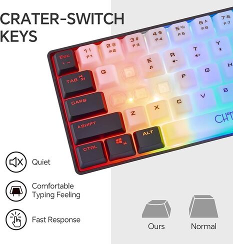 CHONCHOW Mini RGB 60% Gaming Keyboard, 68 Keys Small Compact in Kuwait