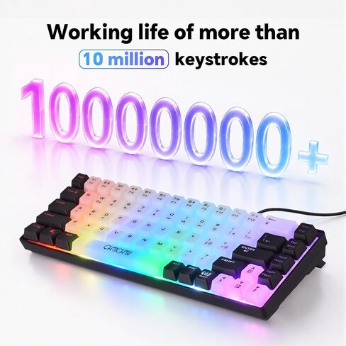 CHONCHOW Mini RGB 60% Gaming Keyboard, 68 Keys Small Compact in Kuwait