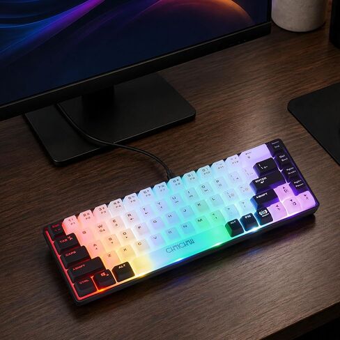 CHONCHOW Mini RGB 60% Gaming Keyboard, 68 Keys Small Compact in Kuwait