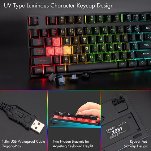 Wired Gaming Keyboard for Mac PC PS5 PS4 Xbox One Gamers RGB Backlit in Kuwait