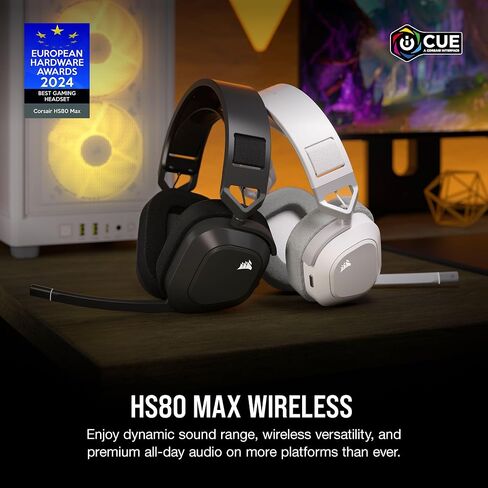 Corsair HS80 MAX Wireless Bluetooth PC PS5 Switch Gaming Headset – White in Kuwait