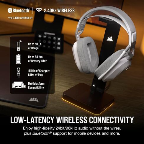 Corsair HS80 MAX Wireless Bluetooth PC PS5 Switch Gaming Headset – White in Kuwait