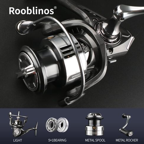 TV Fishing Reel 5.2:1 Gear Ratio 5+1 Stainless BB for Saltwater or Freshwater 1500/2500 SeriesUltralight 17.6 lbs CNC Aluminum Includes Monofilament Line Crappie or Catfish Reversible in Kuwait