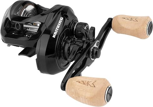 KastKing Megatron 200 Baitcasting Reel, 6.4:1 Gear Ratio, Left Handed & KastKing Superpower Braided Fishing Line, Gray, 15 LB, 150 Yds in Kuwait