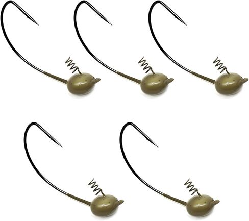 Reaction Tackle Tungsten Shaky Head Jigs for Bass Fishing, Finesse Jig Heads with Standard and EWG Hook Options for Largemouth and Smallmouth Bass (5-Pack) in Kuwait