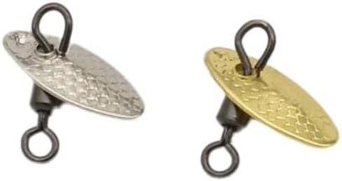 20pcs Swivel Spinning Composite Blade Fishing Accessories - Modified Fly Hooks with Rotating Spinners & Figure 8 Rings, Ideal for Micro Fishing Lures Angler Gift 2 Colors in Kuwait