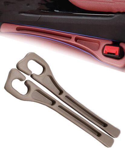 2PCS Dual Slot Car Seat Gap Organizer with Seat Belt Holes, Stopping Phone Key from Falling, Car Seat Gap Fillers, Car Seat Gap Plug with Storage Slot, Fit Car Suv Truck (Black) in Saudi Arabia